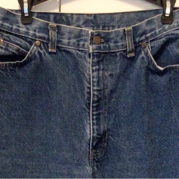 VTG Levi Strauss & Co Womens 70’s Orange Tab Dark Wash Straight Leg Jeans Sz 16 - Picture 2 of 10